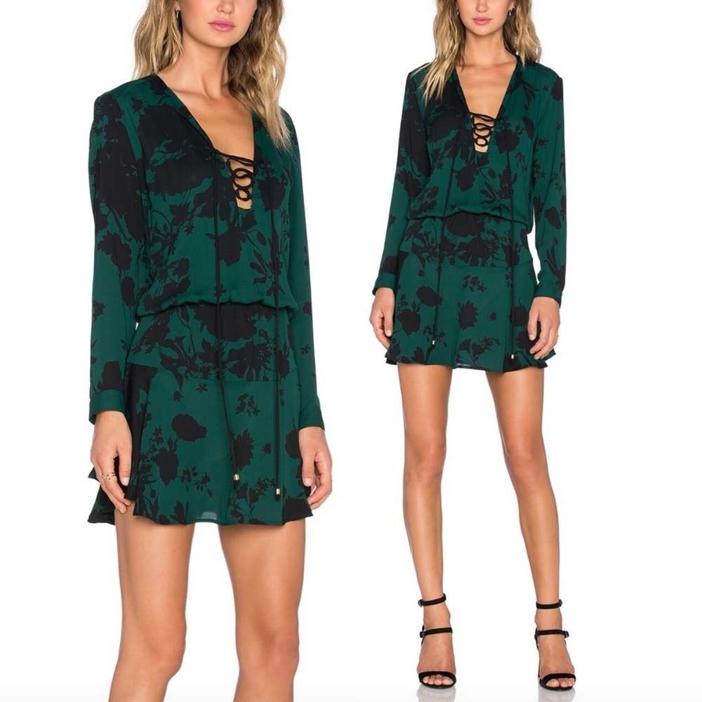 KARINA GRIMALDI x REVOLVE Carole Floral Long Sleeve Lace Up Dress‎